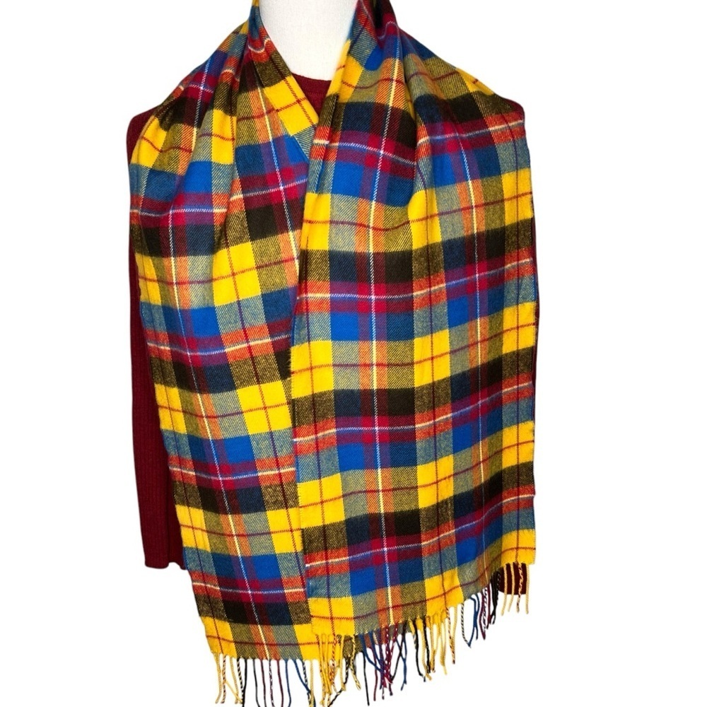 Scotland Tartan Plaid Cashmere Scarf Blanket Colorful Luxurious High Quality